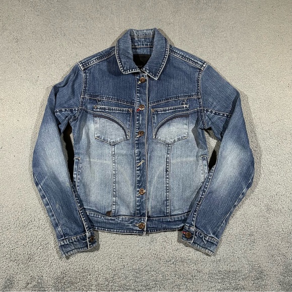 Y2k Rocawear Women’s Denim Jean Jacket Size Large #675 - Picture 1 of 10